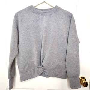 Cynthia Rowley Grey Twist Front Sweatshirt Crew Neck Size Small